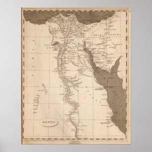Poster Carte de l'Egypte par Arrowsmith