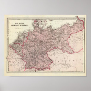 Poster Carte de l'Empire allemand