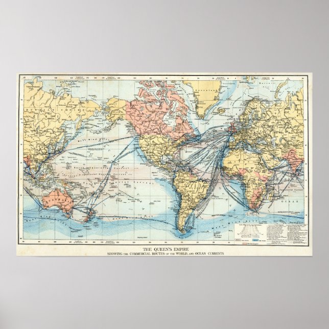 Poster Carte de l'Empire britannique (Devant)