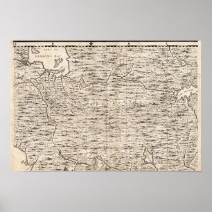 Poster Carte de l'Empire britannique en Amérique Feuille 