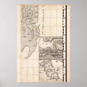 Poster Carte de l'Empire britannique en Amérique Feuille