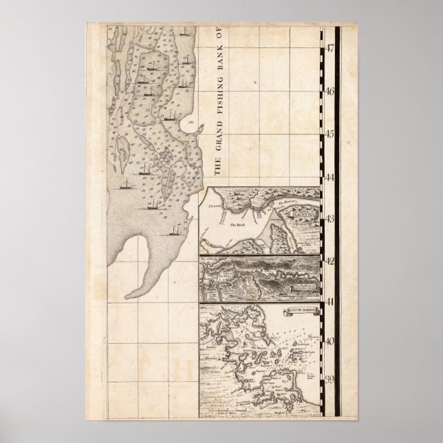 Poster Carte de l'Empire britannique en Amérique Feuille  (Devant)