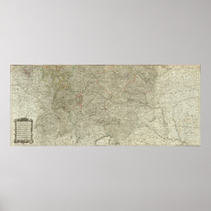 Poster Carte de l'Empire d'Allemagne section Sud