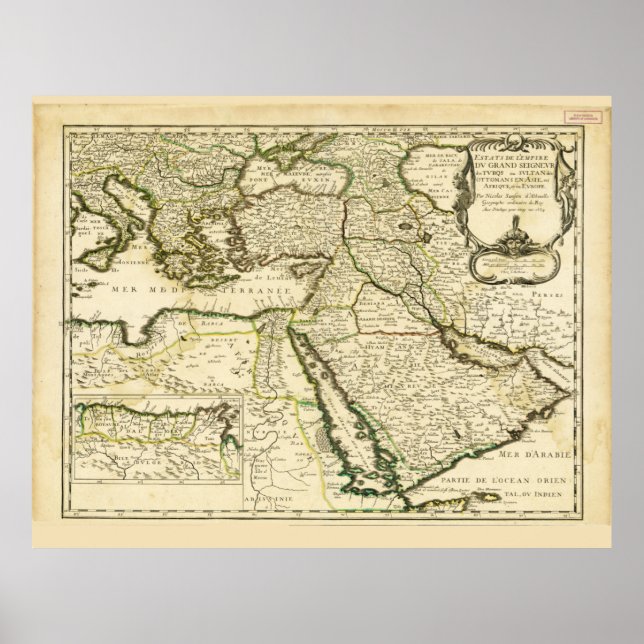 Poster Carte de l'Empire ottoman (1654) (Devant)