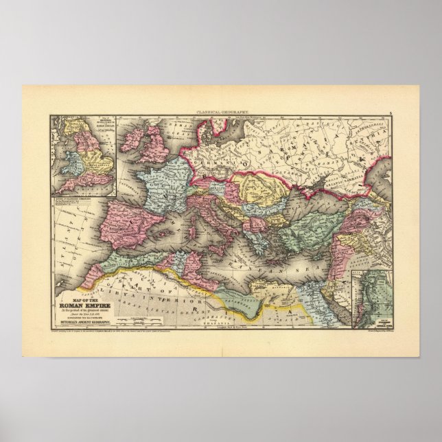 Poster Carte de l'Empire romain (Devant)