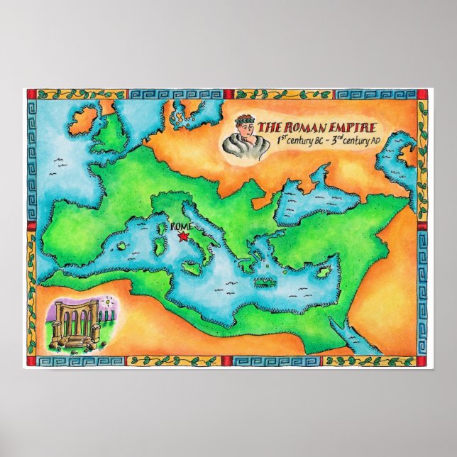 Poster Carte de l'Empire romain (Devant)
