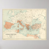 Carte de l'Empire romain vintage 1895