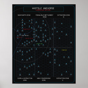 Poster Carte de l'étoile HOSTILE