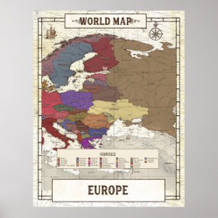 Poster Carte De L'Europe