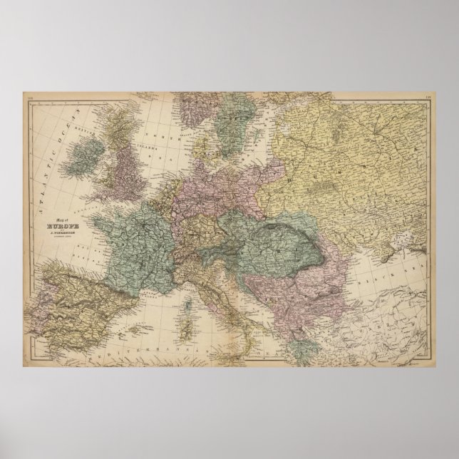 Poster Carte de l'Europe (Devant)