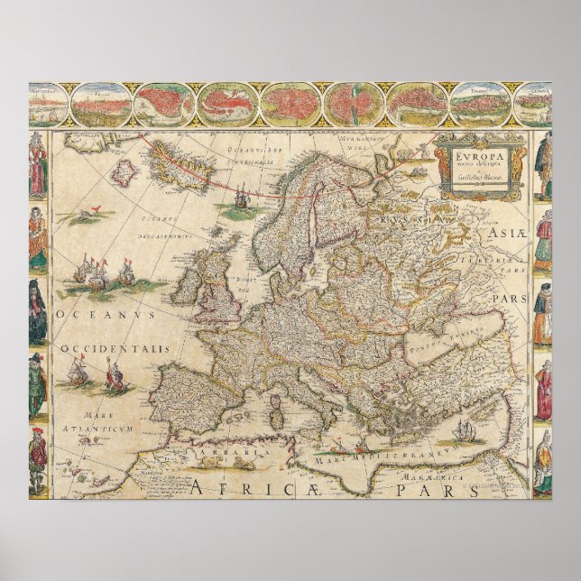 Poster Carte de l'Europe 6 (Devant)