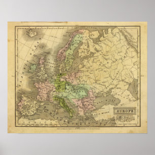 Poster Carte de l'Europe Olney