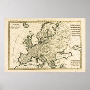 Poster Carte de l'Europe par Guillaume Raynal