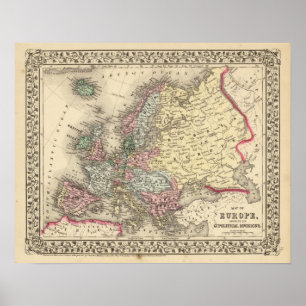 Poster Carte de l'Europe par Mitchell