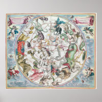 Carte de l'hémisphère Sud