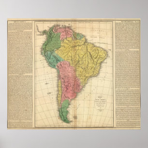 Poster Carte de l'histoire de l'Amérique du Sud
