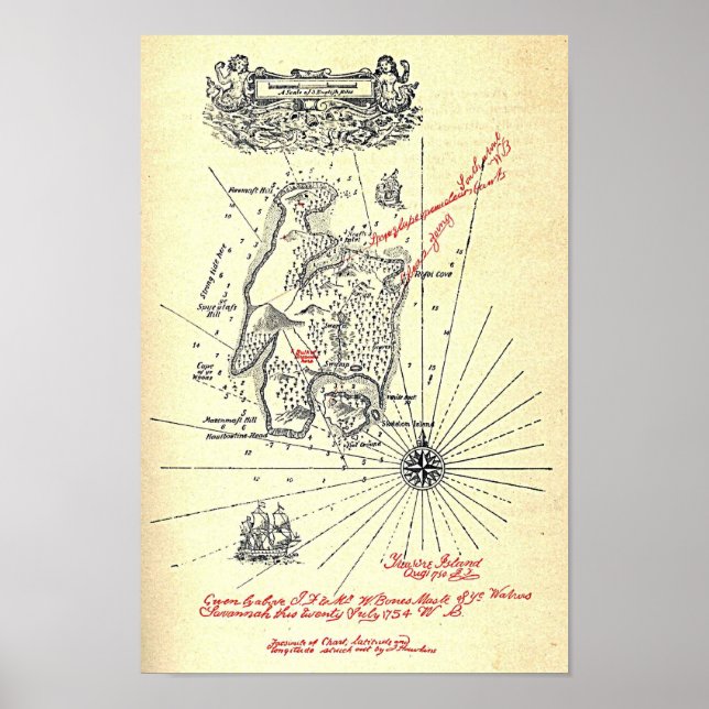 Poster "Carte de l'île au trésor" (Devant)