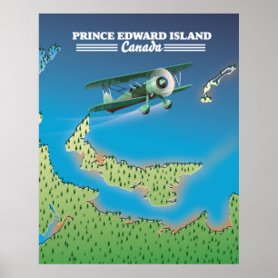 Poster Carte de l'Île-du-Prince-Édouard, Canada.