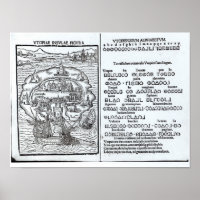 Carte de l'île d'Utopie et de son alphabet