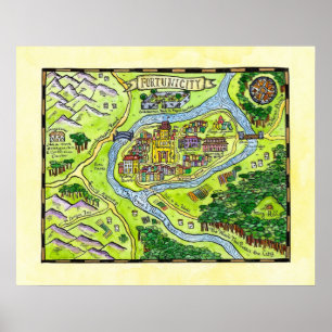 Poster Carte de l'Imaginaire de la chance