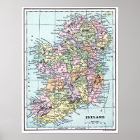 Poster - Carte de l'Irlande