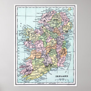 Poster - Carte de l'Irlande