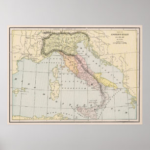 Poster Carte de l'Italie ancienne 800 - 222 av. J.-C (190