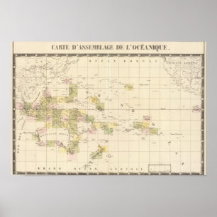 Poster Carte de l'Océanie