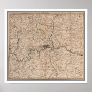 Poster Carte de Londres du 18ème siècle
