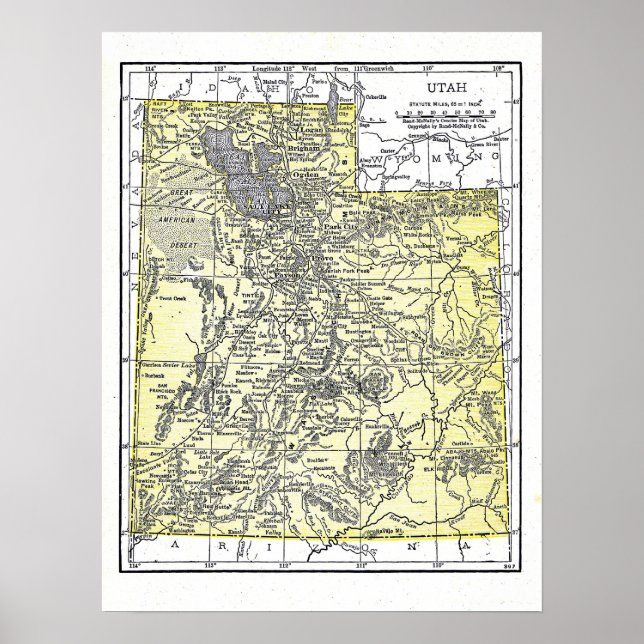 Poster : Carte de l'Utah, 1921 (Devant)