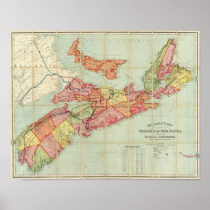 Poster Carte de Mackinlay de la province de la Nouvelle-É