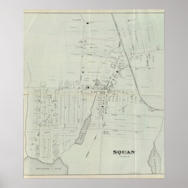 Poster Carte de Manasquan, New Jersey (Devant)