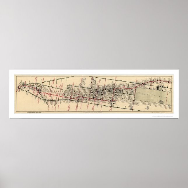Poster Carte de Manhattan New York 1906 (Devant)