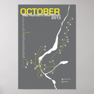 Poster Carte de marathon de Hartford