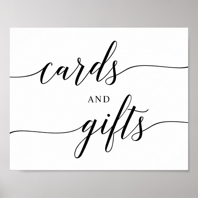 Poster Carte de mariage à typographie élégante noire v3 (Devant)