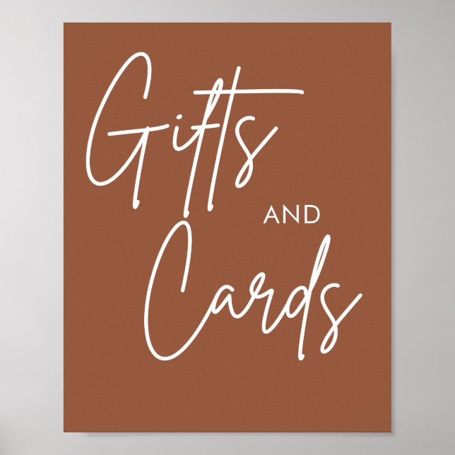 Poster Carte de mariage Boho imprimable Signes cadeaux (Devant)