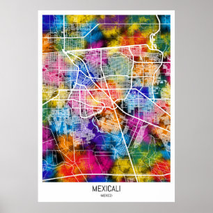 Poster Carte de Mexico