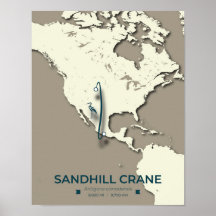Carte de migration de la grue de Sandhill - Minima