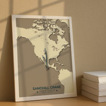 Carte de migration de la grue de Sandhill - Minima