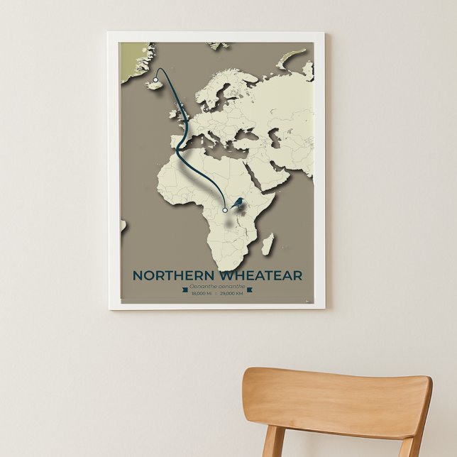 Poster Carte de migration des roues du Nord - Minimaliste (Créateur téléchargé)