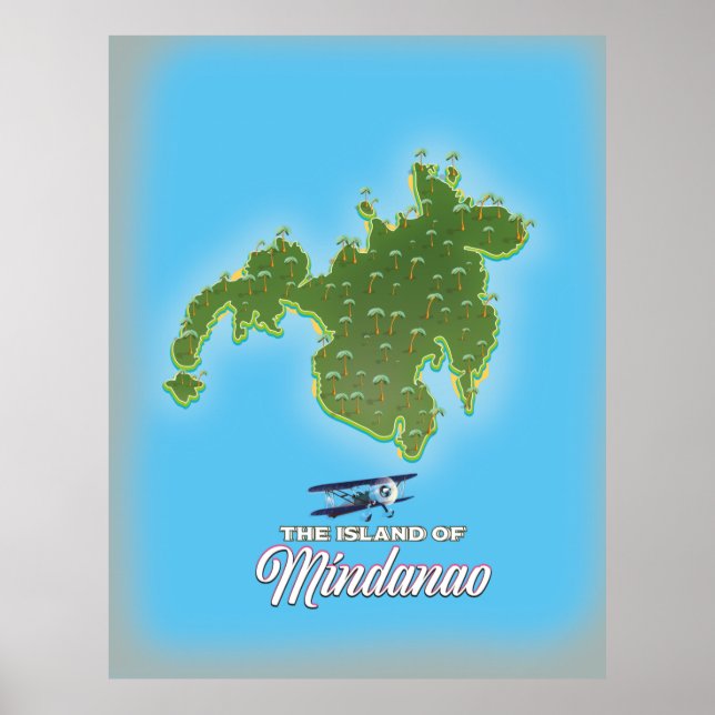 Poster Carte de Mindanao (Devant)