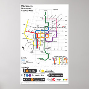 Poster Carte de Minneapolis Skyway