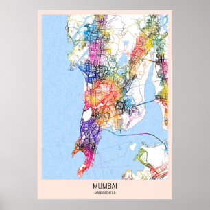 Poster Carte de Mumbai Maharashtra