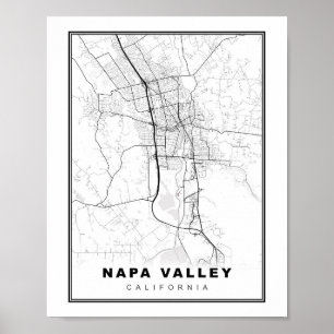 Poster Carte de Napa Valley
