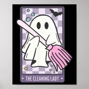 Poster Carte de nettoyage Lady Tarot Halloween Ménagère