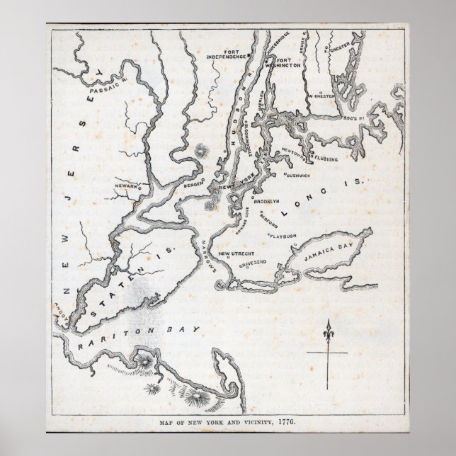 Poster Carte de New York et de ses environs (Devant)