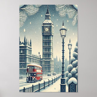 Poster Carte de Noël de Londres Big Ben