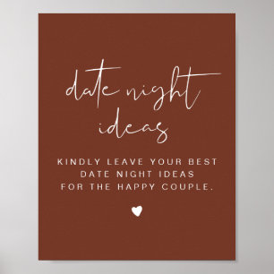 Poster Carte de nuit de date en terre cuite CORIANDER Pos
