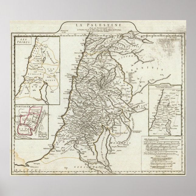 Poster Carte de Palestine (Devant)