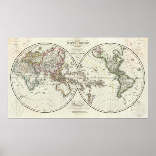 Poster Carte de Paris Atlas